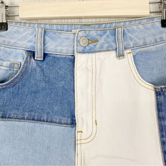 PacSun | High Rise Patch Work Denim Mom Shorts Size 29 - Picture 6 of 10